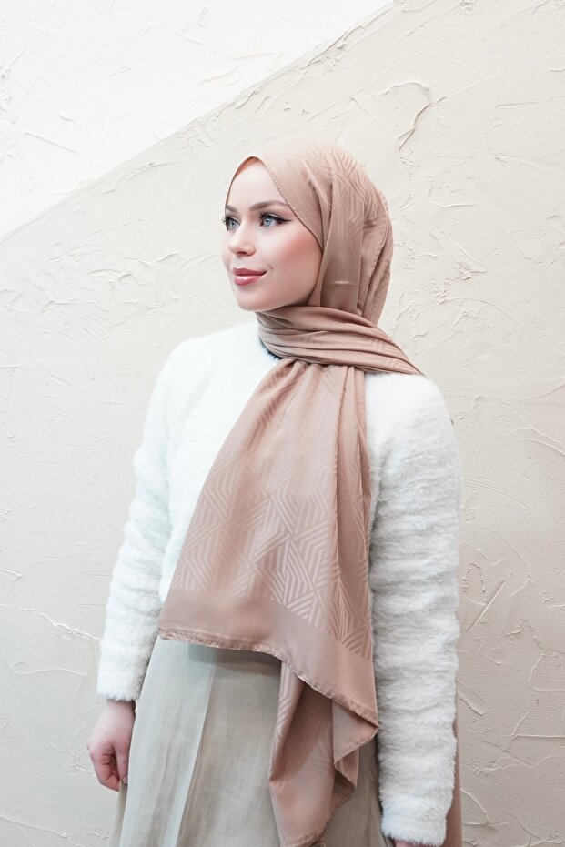 Line Pattern Modal Jacquard Shawl - 2