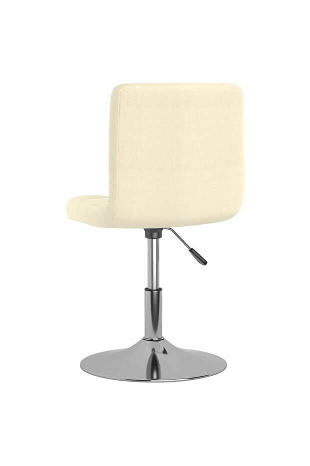 Scaun de bar pivotant, crem, material textil - 5