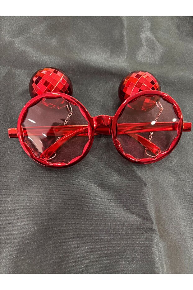 Disco Ball Red Color Party Glasses 1 Piece