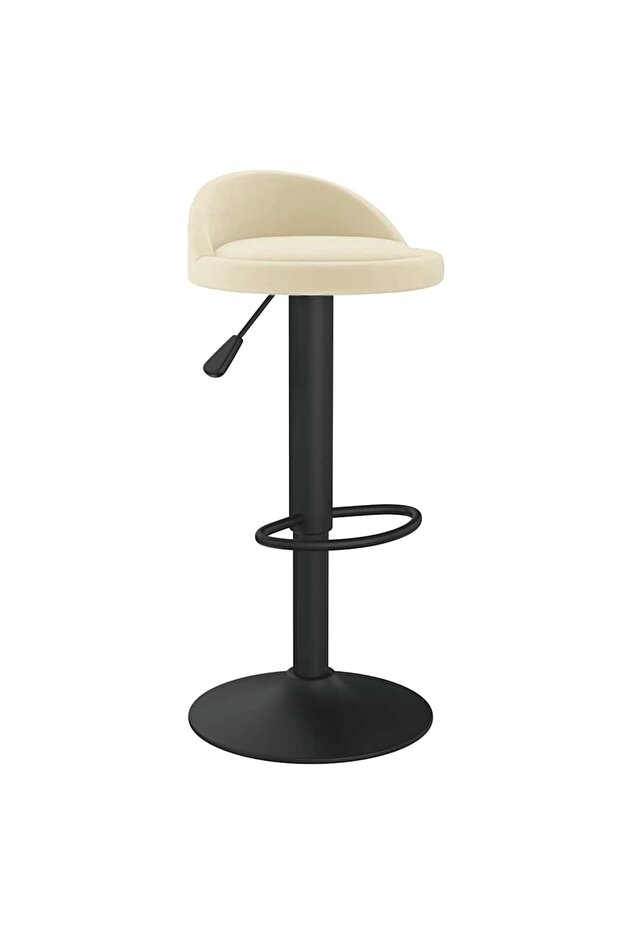 Scaun de bar, crem, catifea - 2