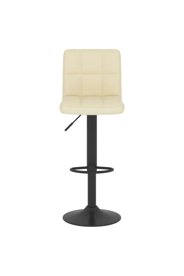 Scaun de bar, crem, material textil - 3