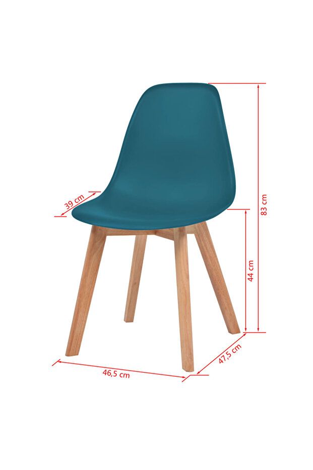 Kitchen chairs, 6 pcs., turquoise, plastic - 6