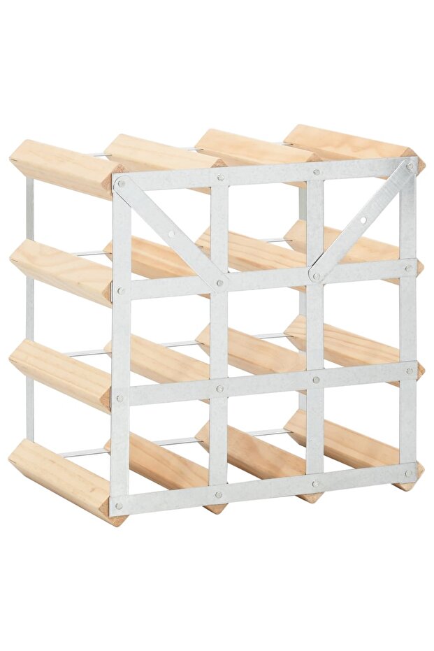 Wine bottle holder for 12 bottles, solid pine wood - 3