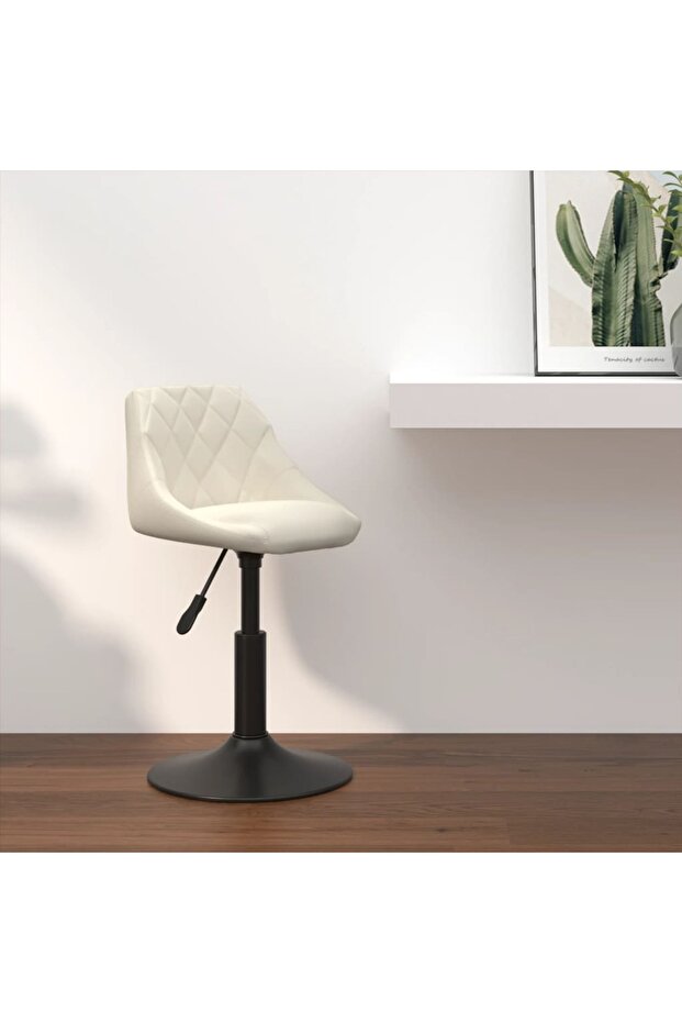 Scaun de bar, crem, catifea - 1