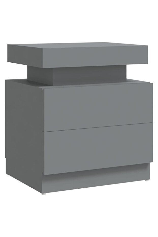 Bedside table, grey, 45x35x52 cm, chipboard - 2
