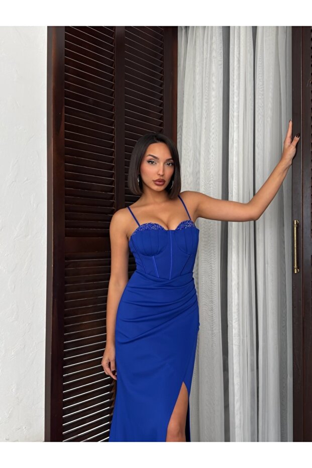 Rochie lunga eleganta tip corset - 7