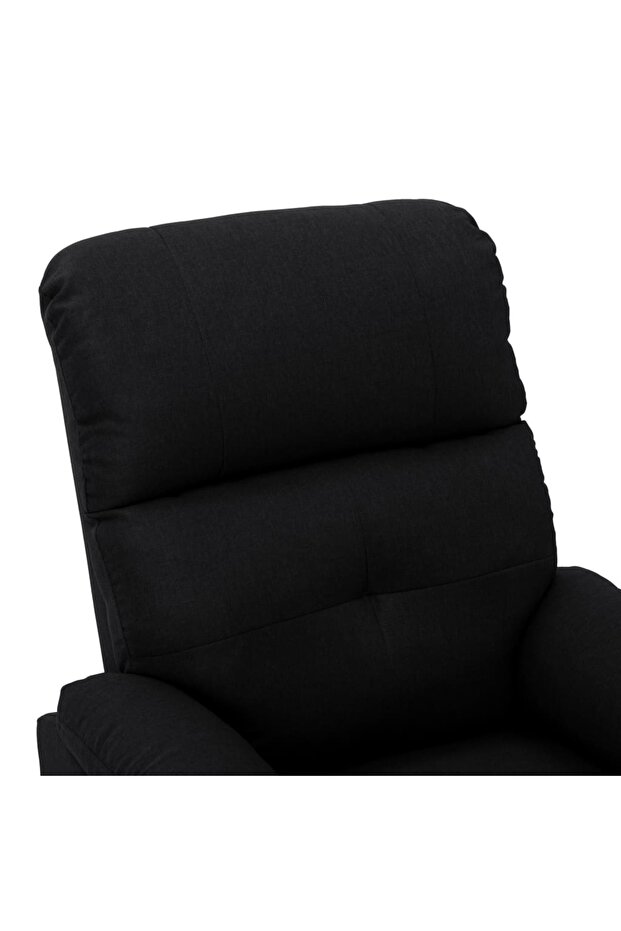 Fotoliu rabatabil, negru, material textil - 5