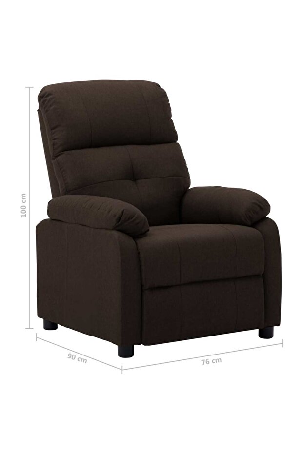Fotoliu rabatabil, maro închis, material textil - 6