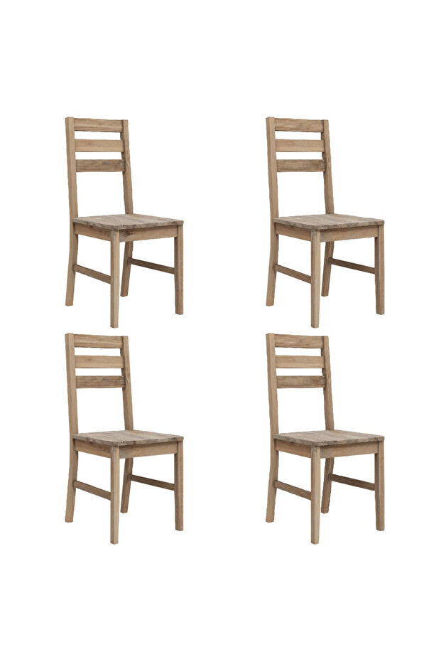 Kitchen chairs, 4 pcs., solid acacia wood