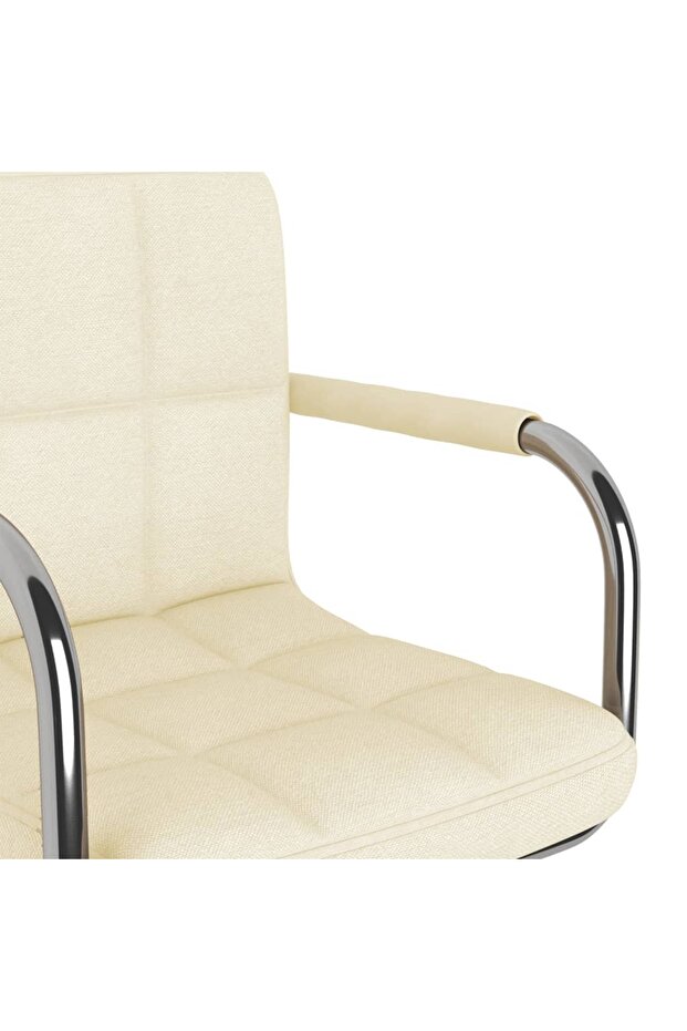 Scaun de birou pivotant, crem, material textil - 7