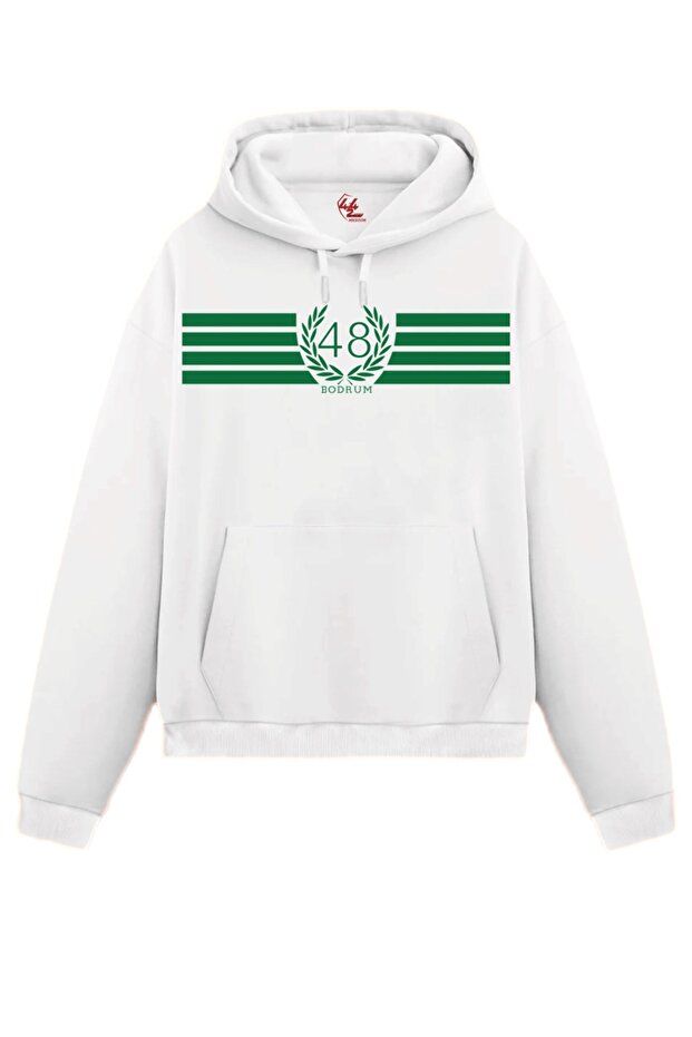 Bodrum 48 Coast – Minimal Wreath Design Hoodie / Sweatshirt (Optional)