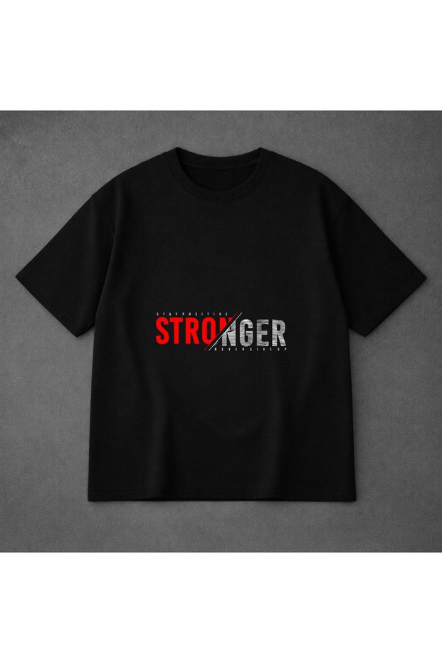 Unisex Oversized T-Shirt Stronger Printed 100% Cotton T-Shirt Comfortable Fit