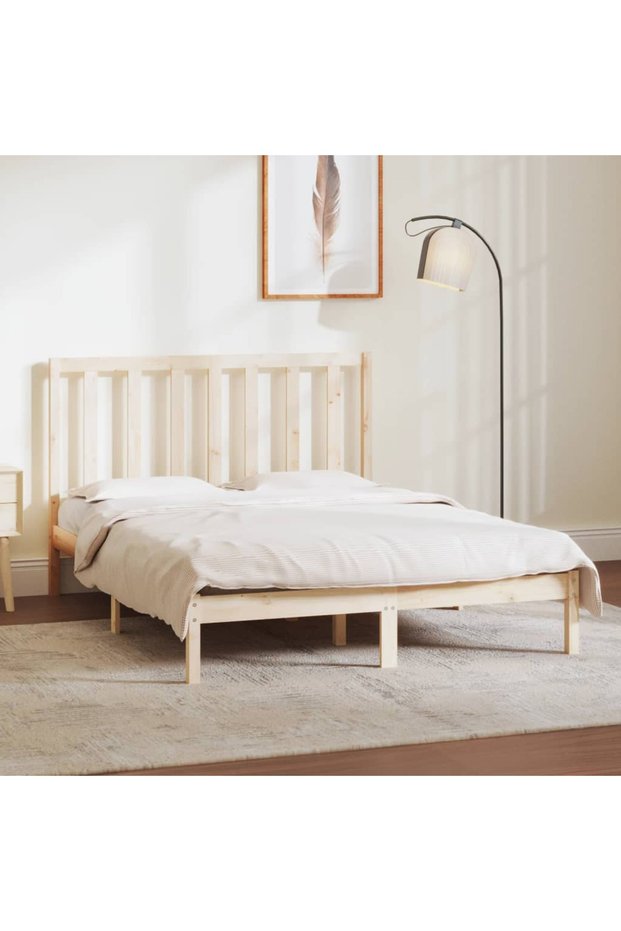 Double bed frame 4FT6, 135x190 cm, solid pine wood