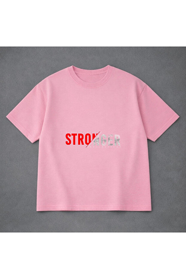 Unisex Oversized T-Shirt Stronger Printed 100% Cotton T-Shirt Comfortable Fit