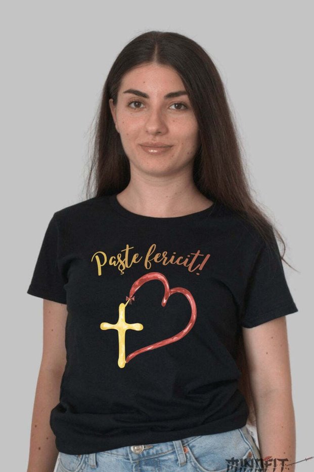 Tricou Paste Fericit Inima Si Cruce