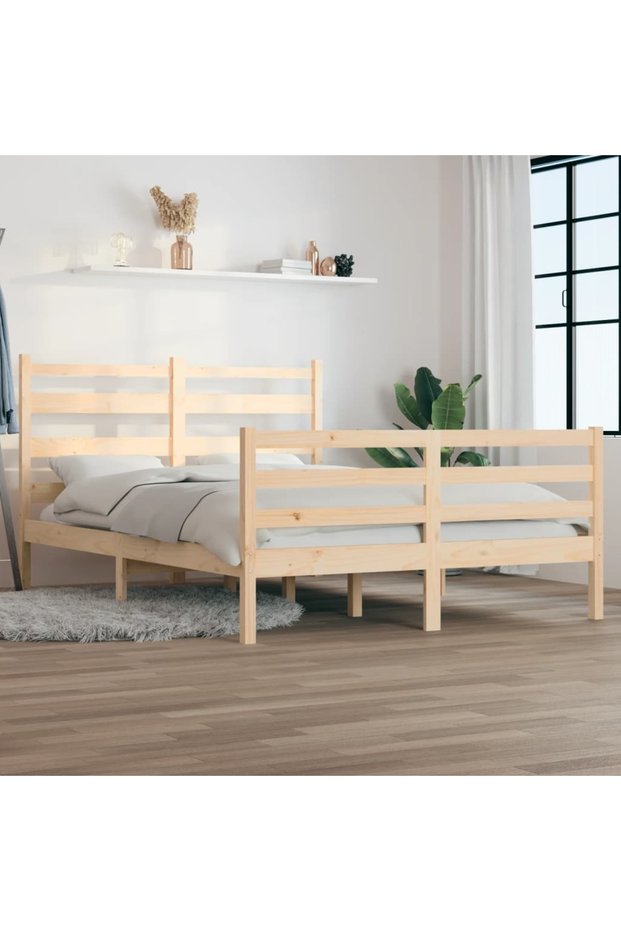 Bed frame, 120x200 cm, solid pine wood