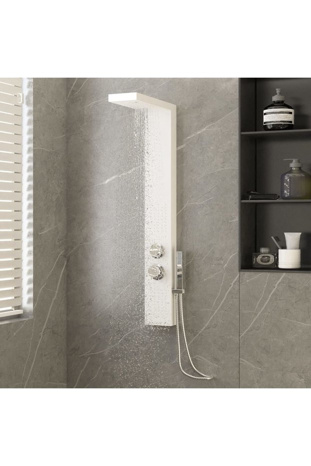 Aluminum shower panel system, white