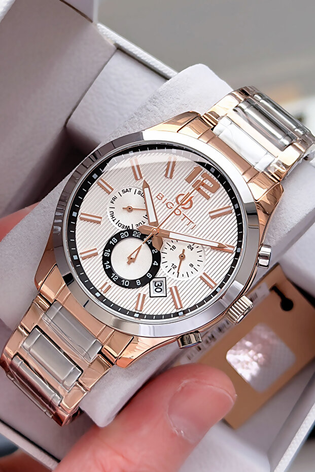 Functional Men's Watch Steel Band Japanese Mechanism Stylish Gift Wristwatch with Special Box Bme2014C4