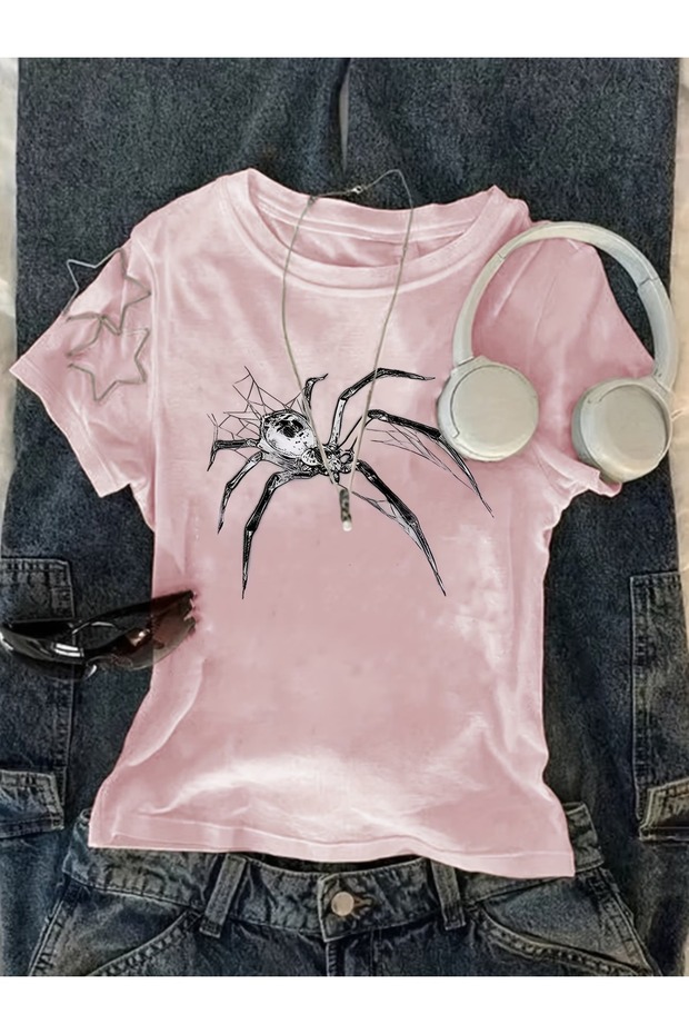 Belt Boy Gothic Spider Cropped Bluz