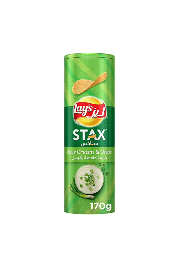 LAYS STAX SOUR CREAM&ONION 170GM