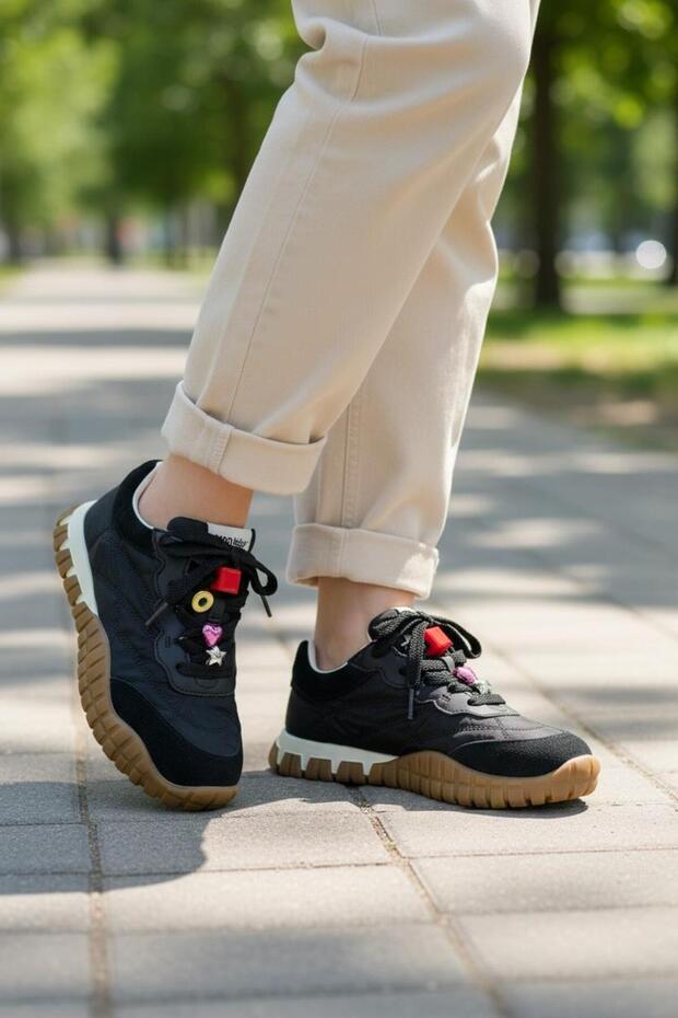 838 Girl's Black Comfortable Shoes Sneakers