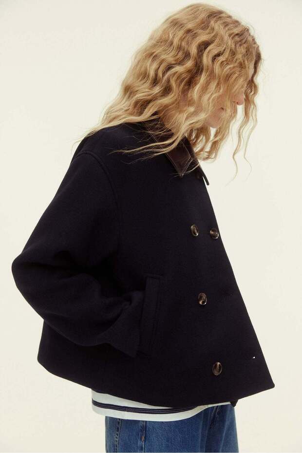 Wool-blend pea coat - 1