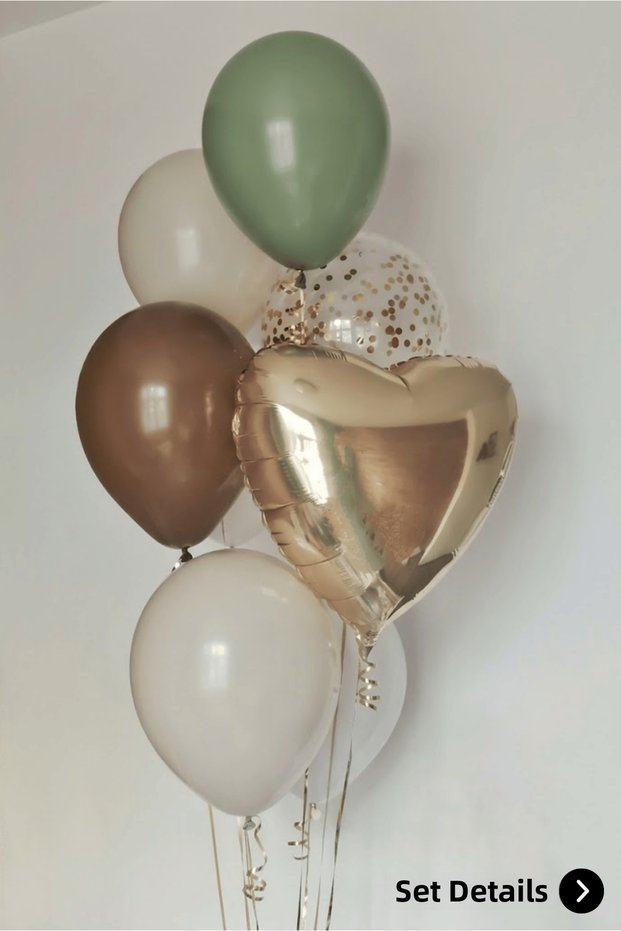 Retro Color Birthday Party Decoration Set with Confetti and Heart Balloon