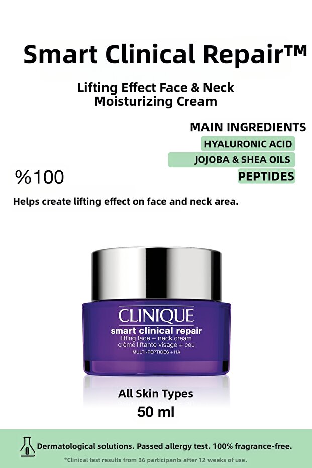 Smart Clinical Repair ™ Lifting Effective Face and Neck Moisturizing Cream 50ml | Hyaluronic Acid, Peptide