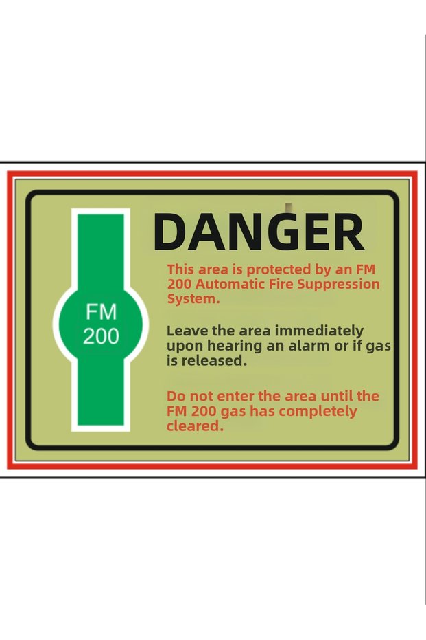 There Is a Danger of Fm200 Gas Extinguishing System, Ventilate Dekota – 3 mm Forex Warning 25 cm × 35cm