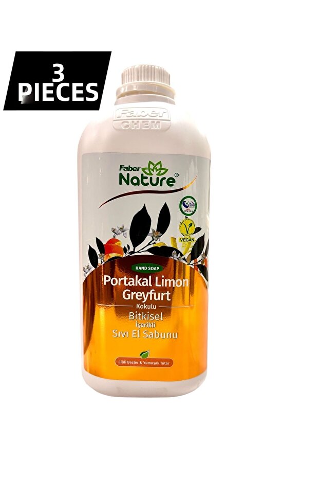 صابون سائل لليدين بزيت الزيتون من فابر بمكونات عشبية 2.5 لتر * 3 قطع