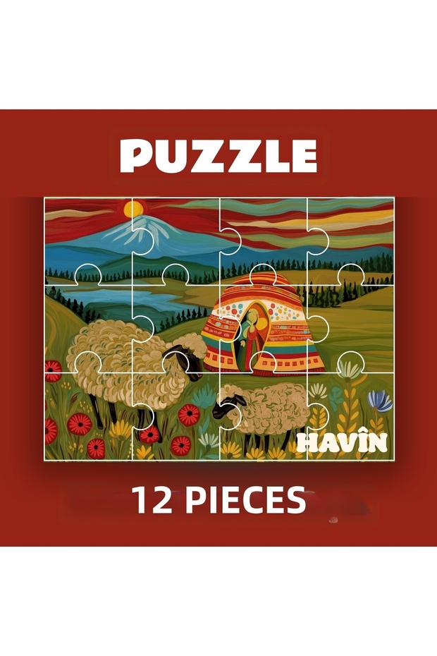 Pazil Bi Kurdî Havîn Yaz - Kurdish Magnetic Puzzle (12 Pieces - A5)