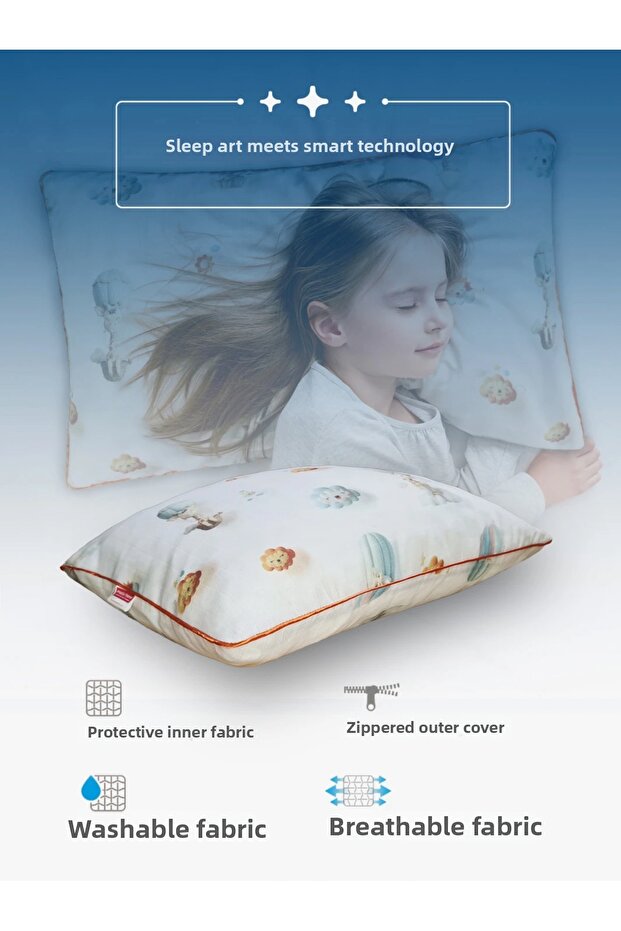 100% Organic Cotton Muslin Fabric Children's Pillow, Neck Support Pillow, First Quality Beaded Silicone