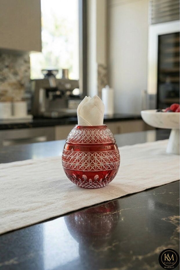 Handcrafted Akron Pattern Large Napkin Holder Candle Holder