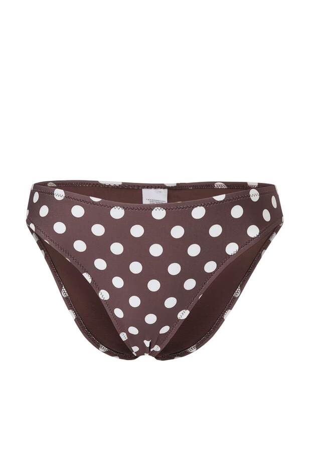 Kahverengi Ve Puantiyeli 2'li Regular Normal Bel Bikini Altı TBESS25BA00054 - 7