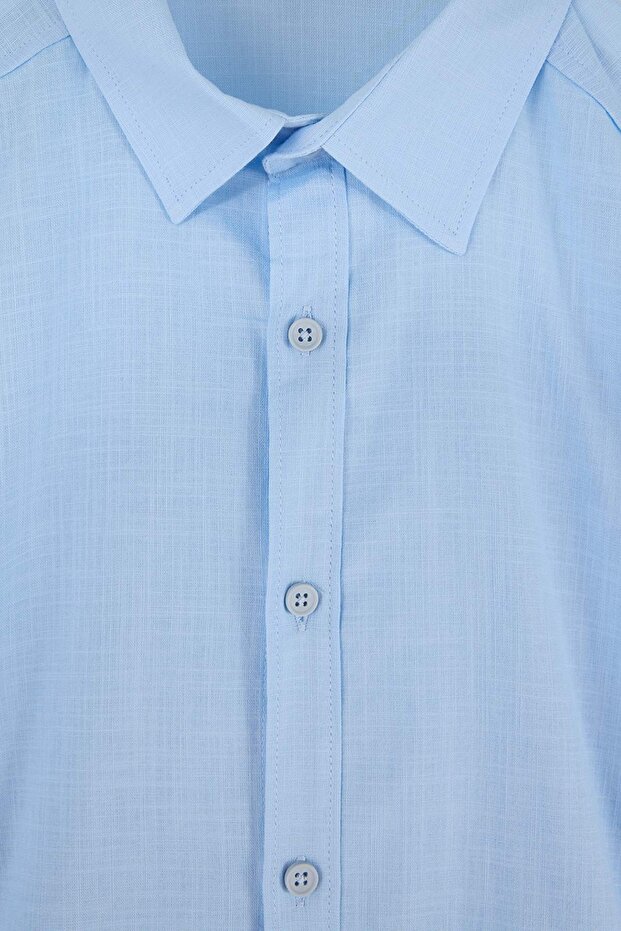 Mavi Normal Kalıp/Regular Fit Poplin Yazlık Erkek Dokuma Gömlek TMNSS26GO00030 - 5