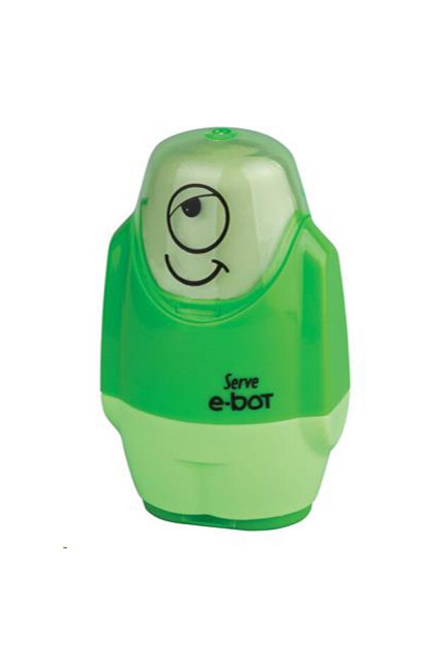 مبراة قلم رصاص E-bot مع ممحاة وألوان خضراء