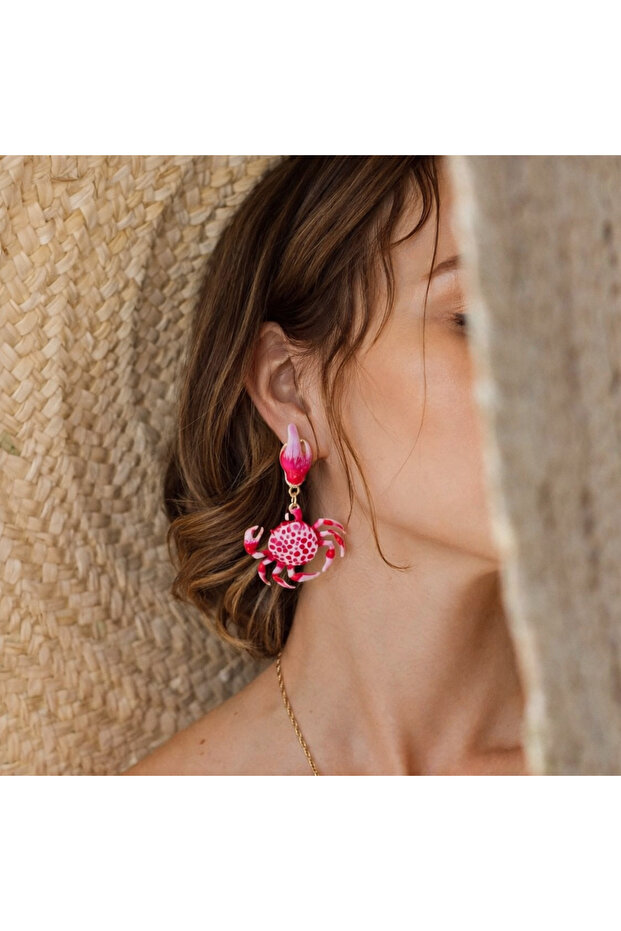 Brand Pink Crab Earrings