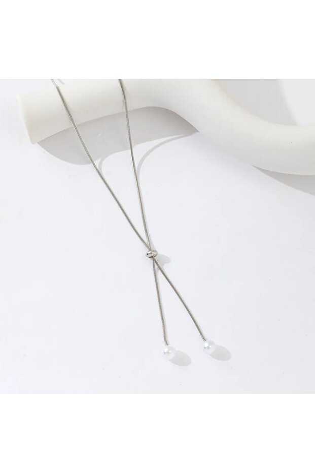 Colier Lung Elegant cu elemente tip perla - 3