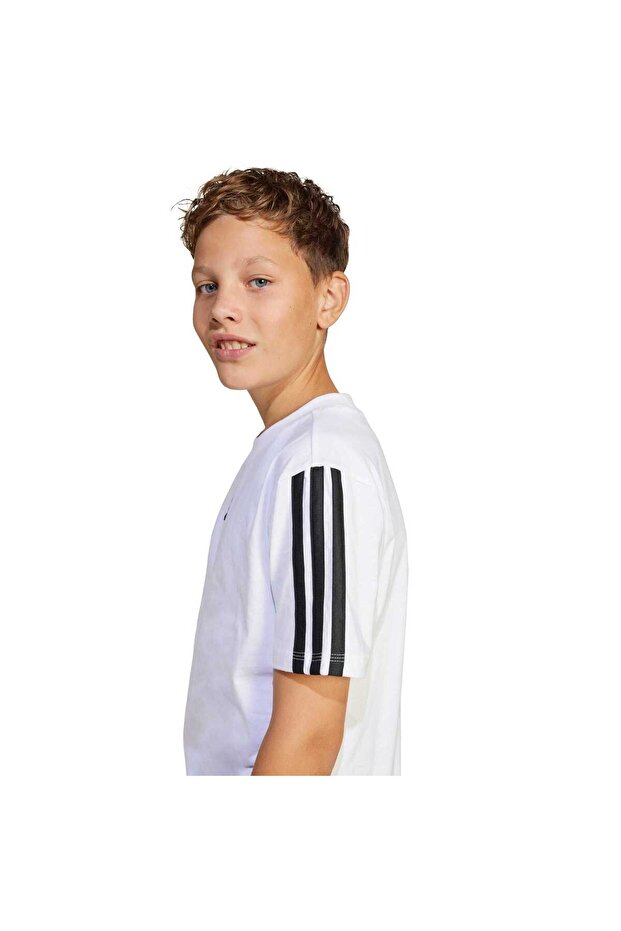 3 Stripes Çocuk Beyaz Yuvarlak Yaka Tişört - 6