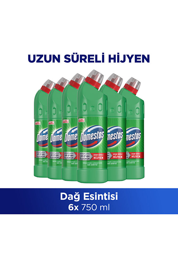 Domestos Yoğun Kıvamlı Çamaşır Suyu Dağ Esintisi 750 ml x6