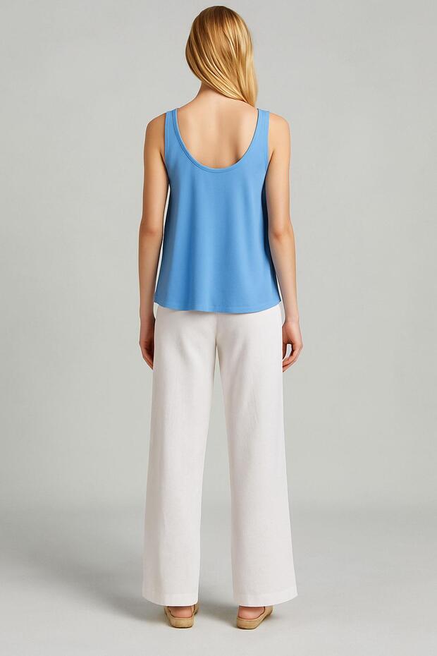 2 Pieces A-Line Comfortable Fit Basic Thick Strap Undershirt T-Shirt - 4