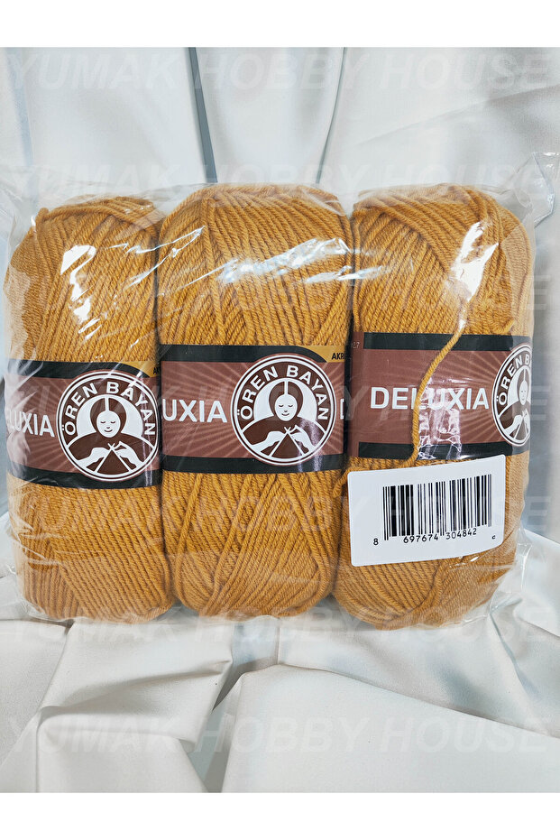 Deluxia Gold Hand Knitting Yarn (3 Pieces) - Color: 115