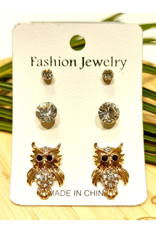 Owl Figured Multiple Earring Set
