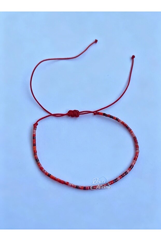 Red Anklet Bracelet Colorful Beaded Anklet