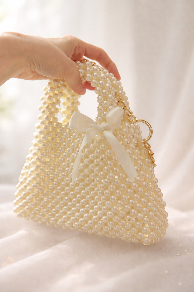 Stylish Bag with Pearl Design