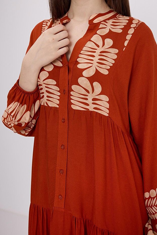 Rochie maxi cu decolteu în V și model BDART - 4