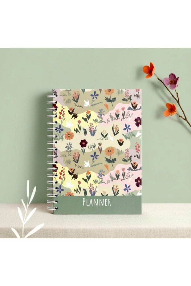 Premium Undated Agenda – 17X24 Hard Cover, Spiral Bound, 4 Colors, with Stickers