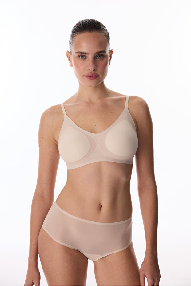 Керамичен бежов сутиен Zerogram - 3