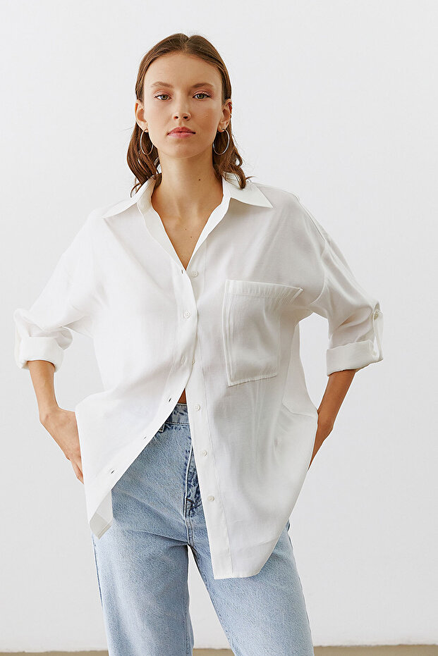 Apoletli Oversize Gömlek - 5