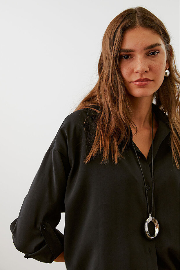 Apoletli Oversize Gömlek - 5